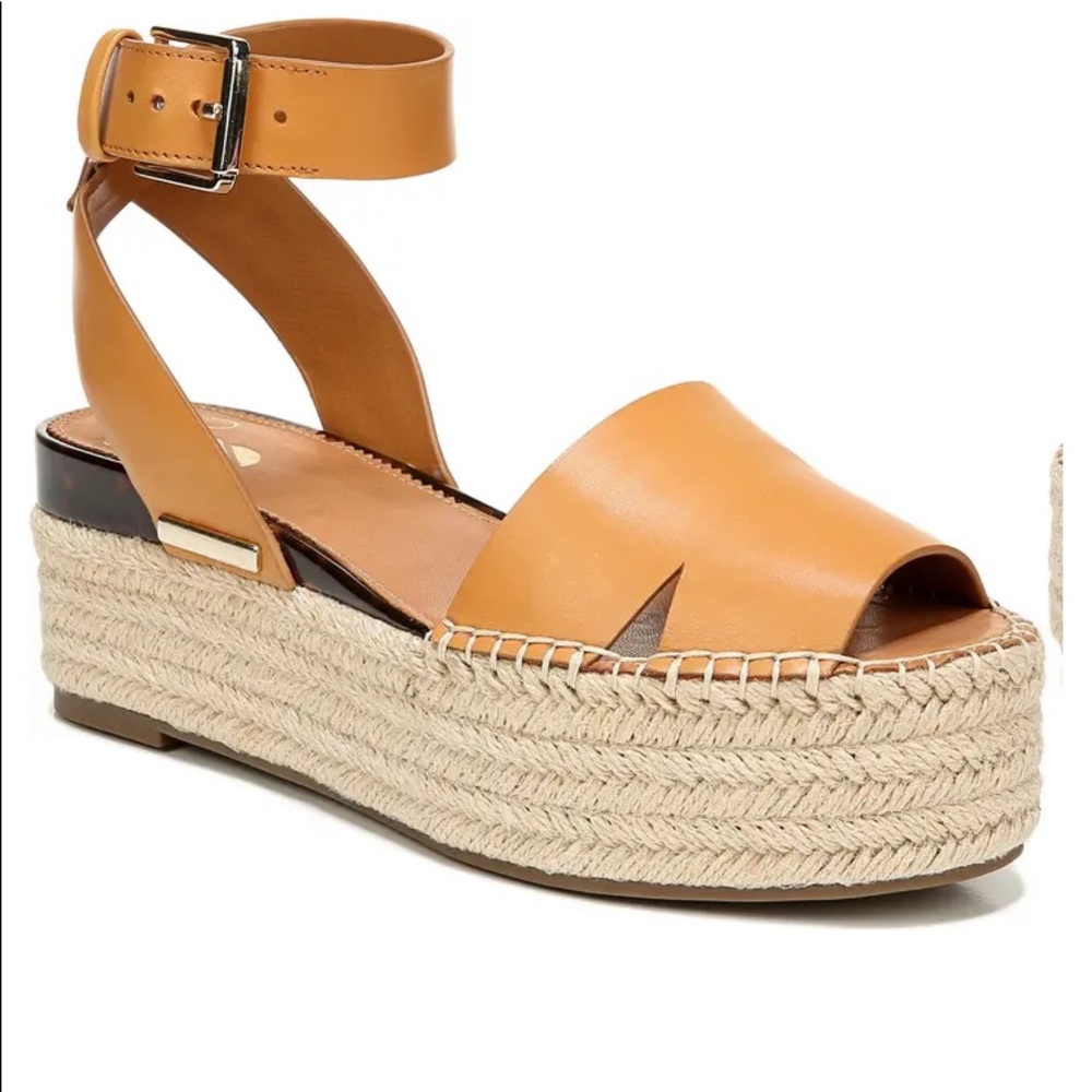 Franco Sarto Lexie tan leather espadrille
